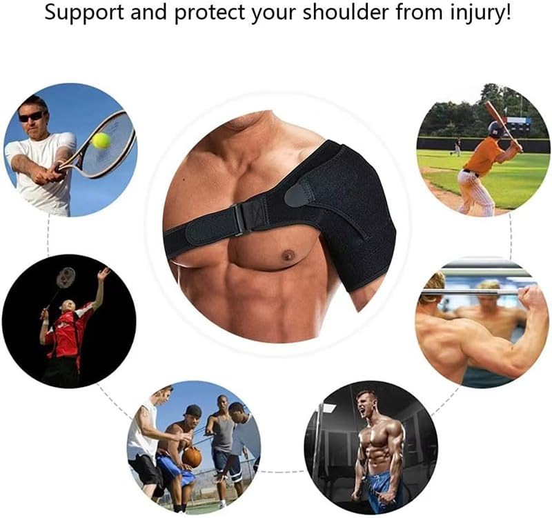 Shoulder Brace for Men & Women - Adjustable Compression Support for Rotator Cuff & Arthritis Pain Relief, Shoulder Injury Stabilizer, Universal Fit Left/Right (Blue XL)