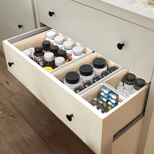 Simple Houseware Foldable Drawer Organizer Stocking Bin, Set of 12, Beige