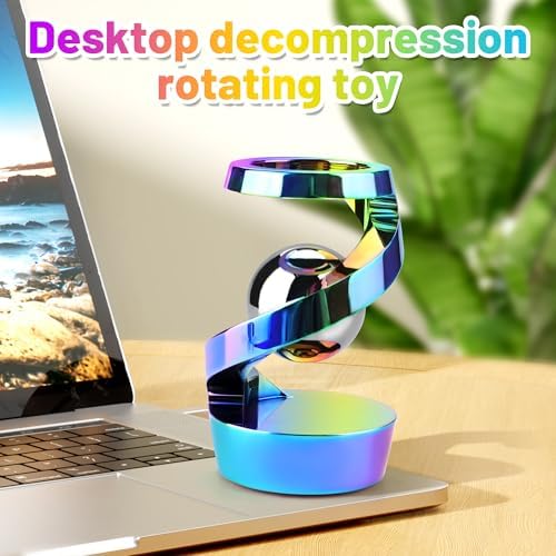 Kinetic Spinning Fidget Desk Toy for ADHD Stress Relief, Rainbow