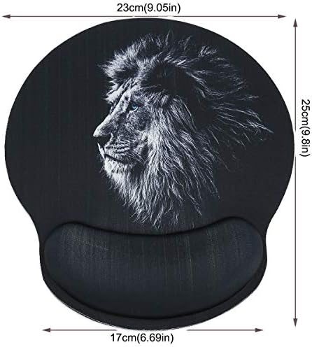 RICHEN Memory Foam Mouse Pad with Wrist Support,Ergonomic Mouse Pad with Wrist Rest,Non-Slip Rubber Base for Computer Laptop & Mac,Lightweight Rest for Home,Office & Travel (Lion)