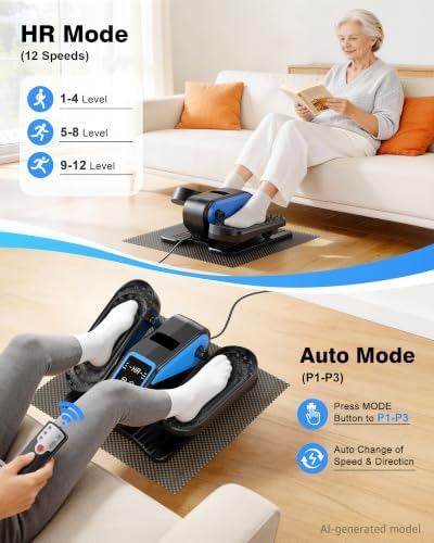 Under Desk Elliptical Mini Electric Leg Exerciser While Sitting for Seniors