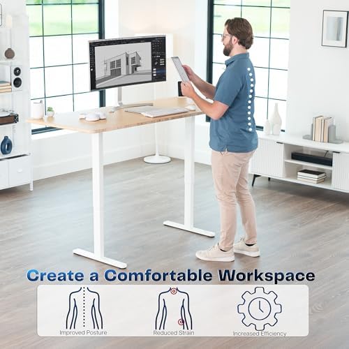 VIVO White Dual Motor Electric Standing Desk Frame, DESK-E-200W