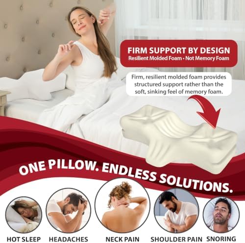 Therapeutica Ergonomic Cervical Pillow for Neck Pain Relief, Petite, WH