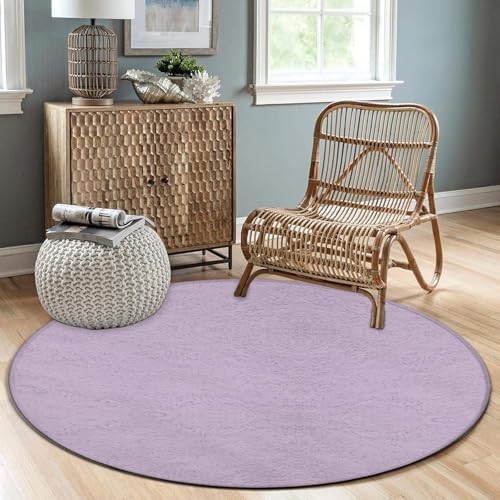 Large Round Area Rug Home Decor Modern Bathroom Rug Kitchen Office Circle Rug for Living Room Sofa Circle Cute Mat Light Purple, 36inch
