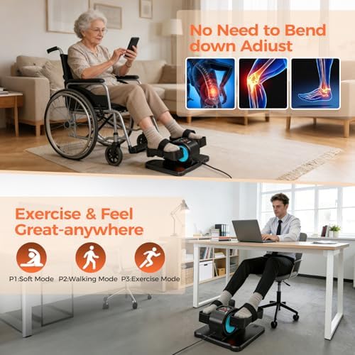 ESL Under Desk Elliptical, Electric Elliptical Leg Exerciser for Seniors
