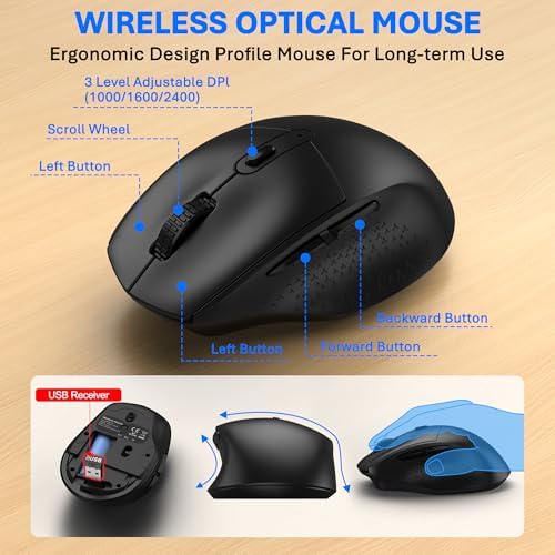 Wireless Keyboard and Mouse Combo, Bluetooth/2.4G Dual-Mode(Black Graphite)