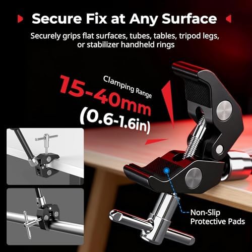 SMALLRIG Magic Arm with Super Clamp for Action Cameras, with 2-Pong Adapter