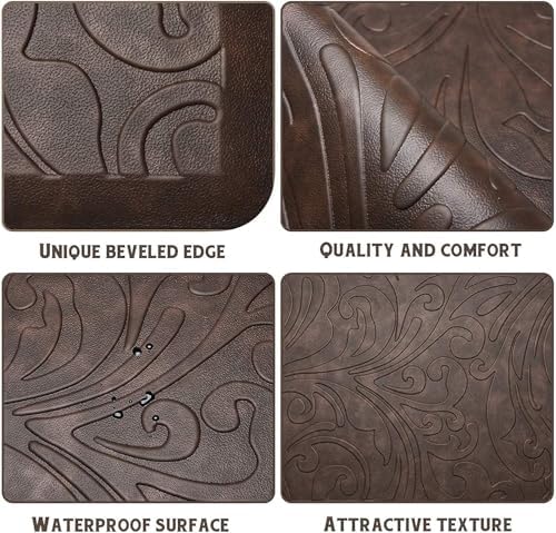 KMAT 2PCS Kitchen Mat Cushioned Anti-Fatigue Comfort Standing Mat Rug