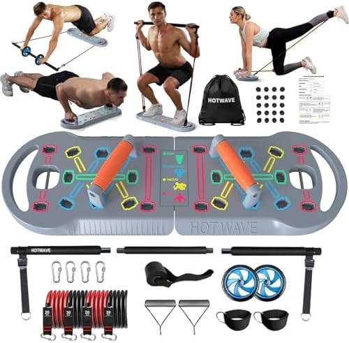 HOTWAVE Push Up Board, Portable PushUp Board, Foldable 20 in 1 Push Up Bar