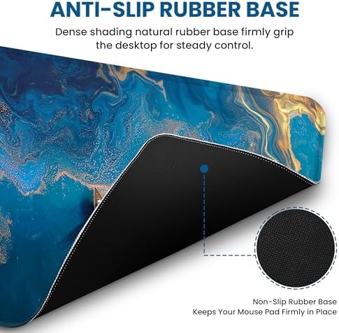 Aesthetic Desk Mat, Cute Coastal Escape Desk Pad Protector for Work & Decor, 35.4" x 15.7", Pretty Non-Slip Extended Mouse Pad for Office or Home