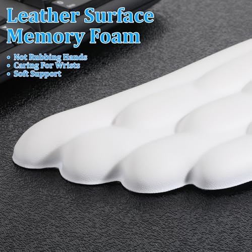 Angel Wing Wrist Rest Set of 2, Cloud Keyboard Mouse Wrist Support Ergonomic Memory Foam Cushion Hand Support Computer Palm Rest Anti-Slip Waterproof Cute for Laptop Gaming Home Office