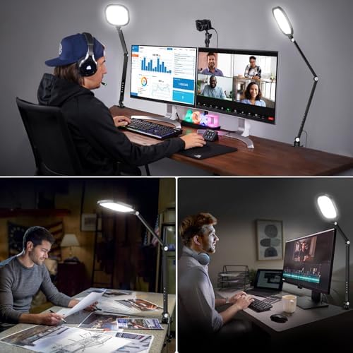 2 Packs Video Conference Light for Computer, Webcam, Video Recording