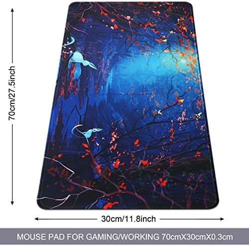 Large Gaming Mouse Pad with Stitched Edges,[27.5x11.8In] Extended Mouse Pad with Non-Slip Natural Rubber Base for Gamer/Desktop/Office/Home 70x30 Forest07