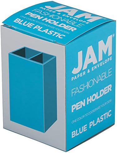 JAM PAPER Plastic Pen Holder - Blue - Desktop Pencil Cup Sold Individually