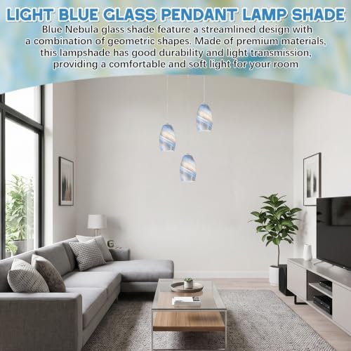 Teenyyou 1 Set Oval Glass Lamp Shade Replacement, Glacier Flow