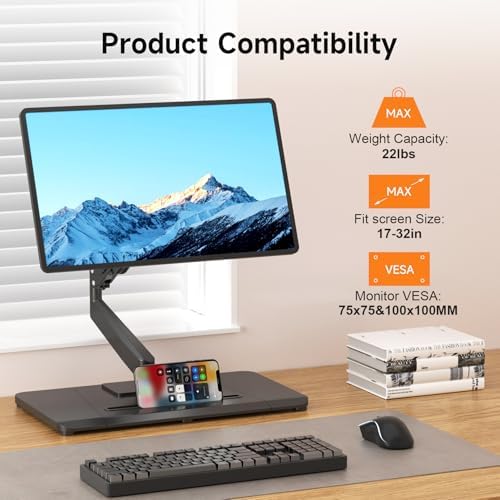 Pholiten Adjustable Monitor Arm with Base for 17-32" Screen
