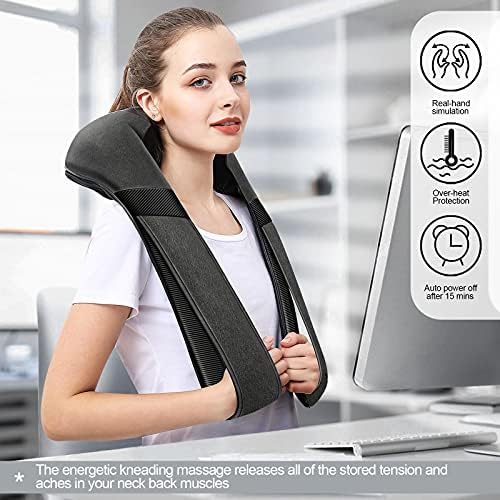 Mirakel Shiatsu Neck & Back Massager with Heat for Pain Relief Deep Tissue
