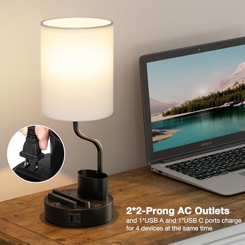 Fenmzee Bedside Lamps for Bedroom Set of 2 - Table Desk Lamp for Nightstand