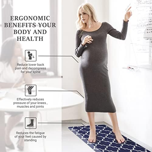 WISELIFE Anti Fatigue Mats for Kitchen Floor, 17.3" x 39", 4/5 Inch, Blue