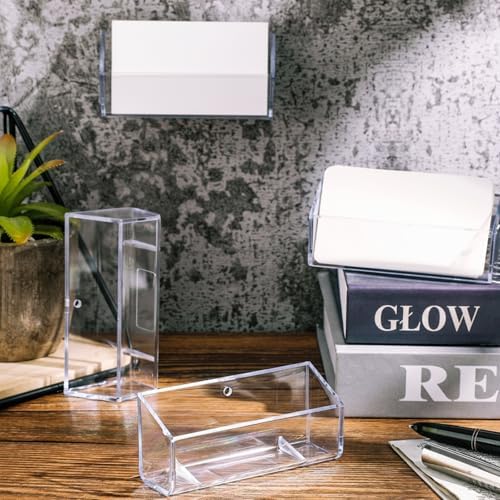 Eersida 16 Pcs Acrylic Business Card Holder for Wall Mount or Place on Desk