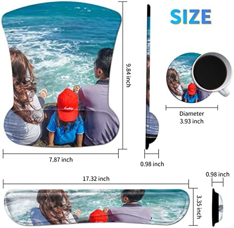 Design Your Own Photo Ergonomic Mouse Pad with Wrist Support Gel Mouse Pads and Upgrade Keyboard Wrist Rest Pad Set, Mouse Pads & Coasters Non-Slip PU Base Mouse Mat for Office Gaming Home