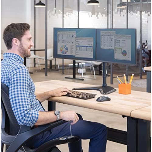 Fellowes 8043701 Professional Series Free Standing Computer Monitor Stand for 2 Monitors with Horizontal Monitor Arms, 27 Inch Monitor Capacity