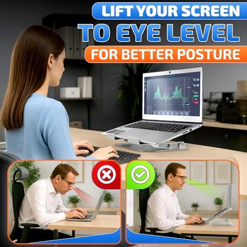V TOWER Aluminium Laptop Stand for Desk with Adjustable Height and Angle