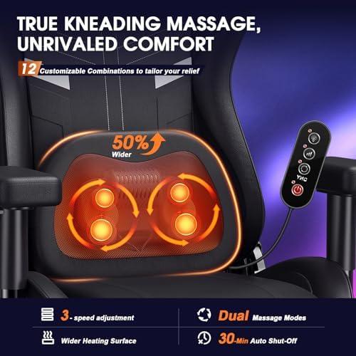 Douxlife 3D Massage Gaming Chair with Footrest Ergonomic PC Chair