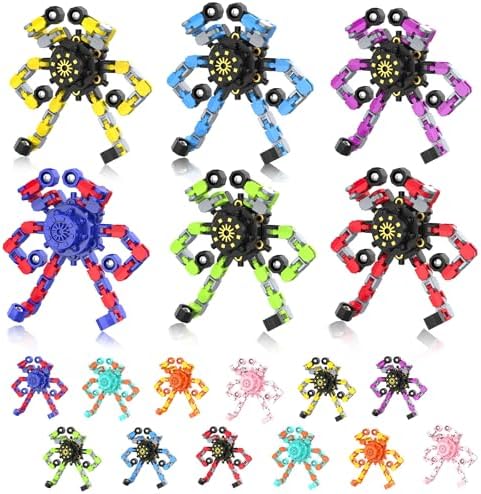 Transformable Fidget Spinners,18PCS Funny Sensory Fidget Toys for Kids