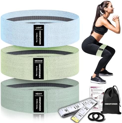 HIMESPORNER Wide Fabric Resistance Bands for Working Out 3 Level