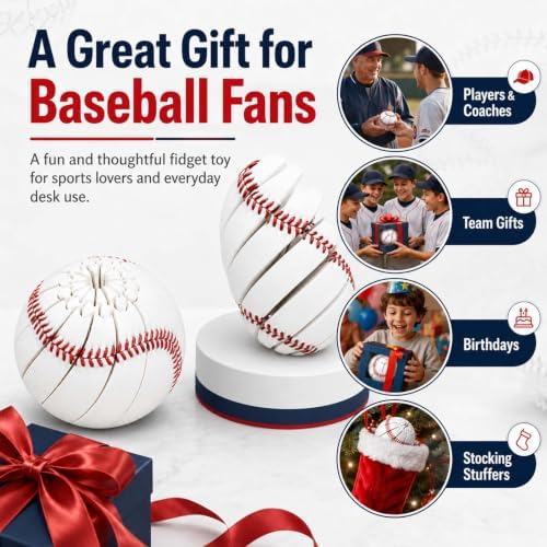 Baseball Fidget Toys for Adults, 3D Printed Twist Ball for Stress Relief