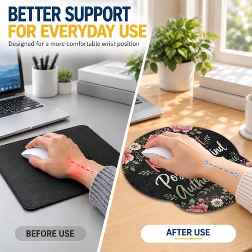 Flowers Mouse Pad with Wrist Rest, Keyboard Support and Coaster