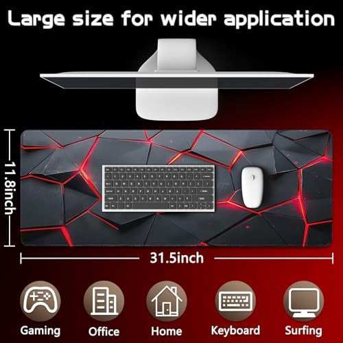 Mouse Pad Gaming - Desk Mat for Keyboard and Mouse - Large Mouse Pads for Desk, Gaming Mousepad with Non-Slip Base, Desks Pad (31.5" X 11.8") for Game, Office and Home