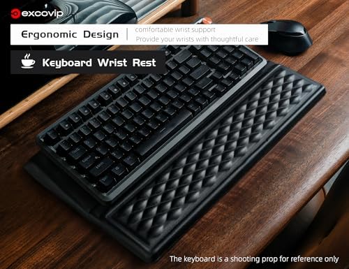 excovip Wrist Rest with Keyboard Stand, Computer Wrist Support Pad, Ergonomic Keyboard Riser Holder Lifter Tray with Wrist Pad, Soft Memory Foam Desk Cushion 0513
