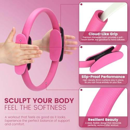 Pilates Kit for Women 13PCS, Pilates Ring Ball Resistance Bands Workout Set