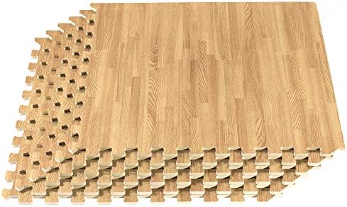 Forest Floor Farmhouse 3/8 Inch Thick Printed Foam Tiles, Premium Wood Grain Interlocking Foam Floor Mats, Anti-Fatigue Flooring – Stylish Flooring Solution