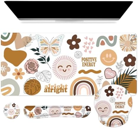 iCasso Sticker Keyboard Mat 35.4"x15.7", Desktop Mat for Workspace