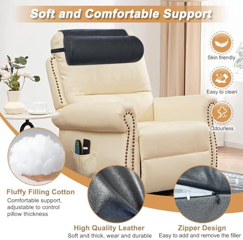 KAAMOS Recliner Headrest Pillow, Recliner Neck Support Pillow, Couch Chair Headrest Cushion for Neck Pain Relief and Cervical Support, Head and Back Cushion for Sofa, Chair
