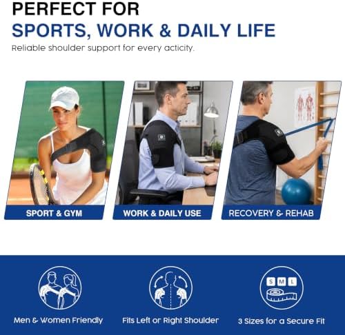 Shoulder Brace for Men & Women, Adjustable Shoulder Support (M)