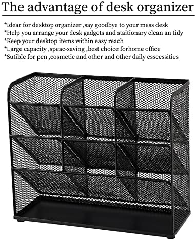 Marbrasse Mesh Desk Organizer, Multi-Functional Pen Holder, Desktop Stationary Organizer, Storage Rack for School Home Office Art Supplies (Mesh Pen Holder)