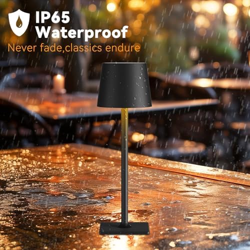 Yogaret Black Cordless Table Lamps, 6000mAh Rechargeable Battery LED Lights