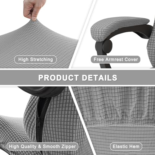 Gaming Chair Cover Game Chair Cover for Reclining Rotating Chair,Light Gray