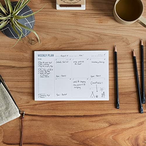Weekly Planner Pad - Undated 6x9" Weekly To-Do List Notepad with Calendar and Task List, Perfect Desk Organizer for School & Work | 50 Tear Off Sheets (Pack of 2)