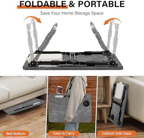 Lap Desk for Bed Adjustable Height with USB Port 23.6" x15.7" Desktop