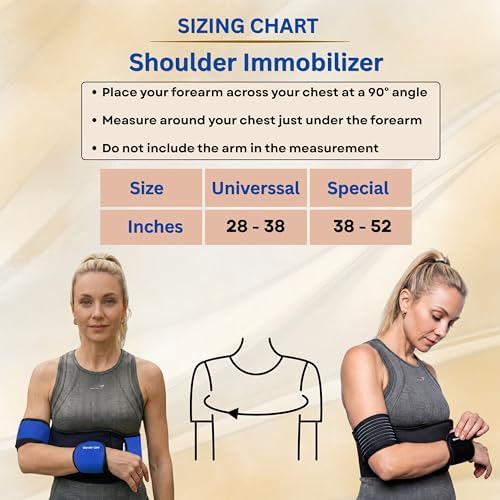 Wonder Care Left Right Shoulder Immobilizer Arm Sling Elastic Brace for Clavicle Collar Bone Dislocation Subluxation Shoulder stabilizer Compression Brace After Rotator Cuff Surgery