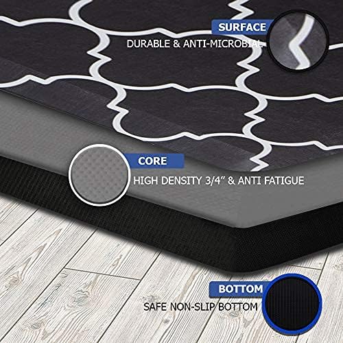 Mabel Home Anti Fatigue Floor Mat- 3 Size(20x32 & 20x39 & 24x70),16 Colors - Standing Desk Mat-Kitchen Floor Mat-Stain ResistantHome Non-Slip Bottom, Extra Soft (Diamond, 20" x 39")