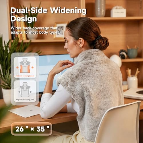 GOTCOZY Heating Pad 26"x35" for Back Pain Relief & Cramps(Tan)