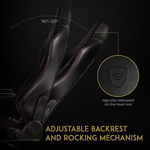 noblechairs Hero Gaming Chair/Office Chair with Lumbar Support, Real Leather, Black/Red