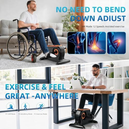 Under Desk Bike Electric Pedal Exerciser for Seniors & Rehab