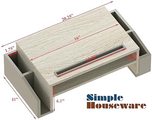 Simple Houseware Desk Monitor Stand Riser w/ Adjustable Tray, Maple